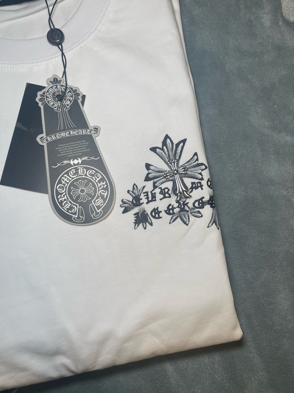Chrome Hearts White Tee with Black Graphic Tag - Picture 2 of 4